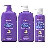 Aussie Miracle Moist Shampoo, Conditioner And 3 Minute Miracle Deep Conditioner Hair Treatment Bundle, Infused...