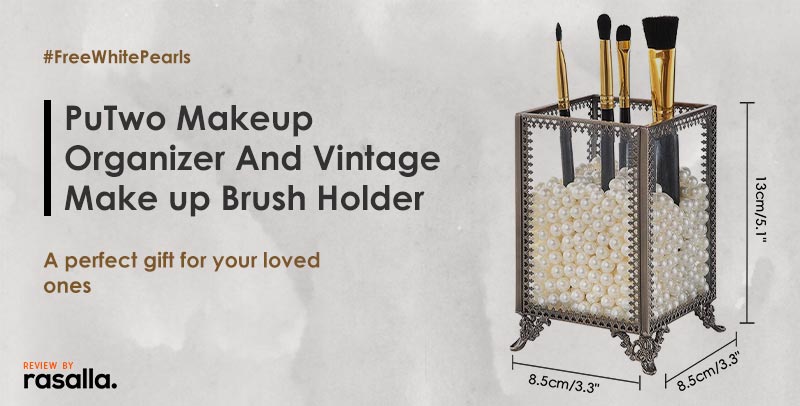 Putwo Makeup Organizer Vintage Make Up Brush Holder