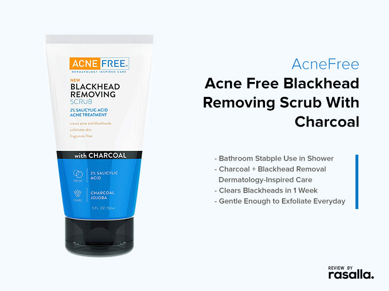 Acnefree Exfoliating Blackhead Removal Scrub With Salicylic Acid And Charcoal Jojoba For Acne Prone Skin