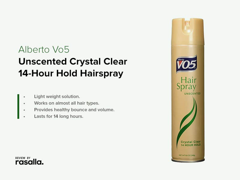 Alberto Vo5 Hair Spray - Unscented Crystal Clear 14-Hour Hold Hairspray