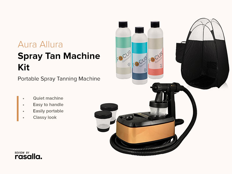 Aura Allura Spray Tan Machine Kit Review With Tanning Solution - Portable Spray Tanning Machine