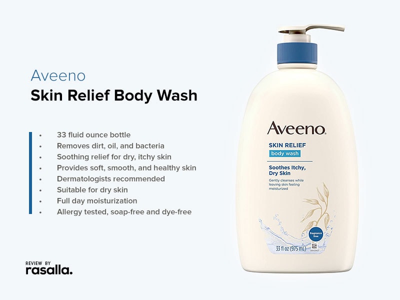 Aveeno Skin Relief Body Wash, Unscented Antibacterial Body Wash To Soothes Itchy, Dry Skin