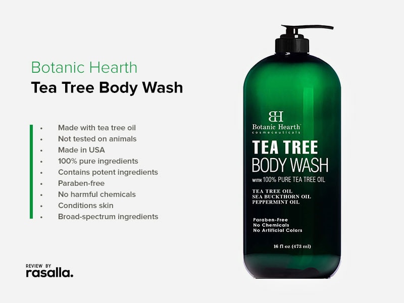 Botanic Hearth Tea Tree Body Wash, Cruelty Free Antibacterial Body Wash