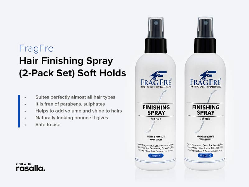 Fragfre Hair Finishing Spray (2-Pack Set) Soft Holds & Protects Your Styles 