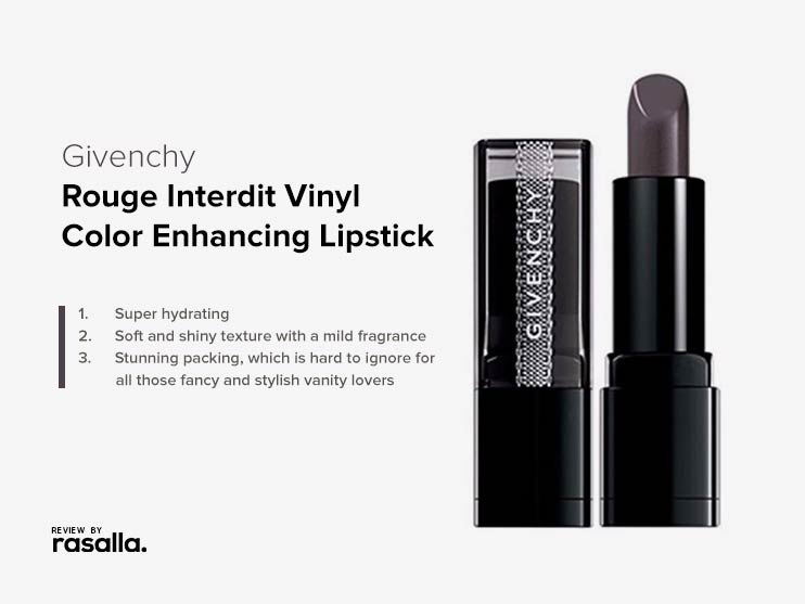 Givenchy Rouge Interdit Vinyl Color Enhancing Lipstick In Noir-Packing To Die For!