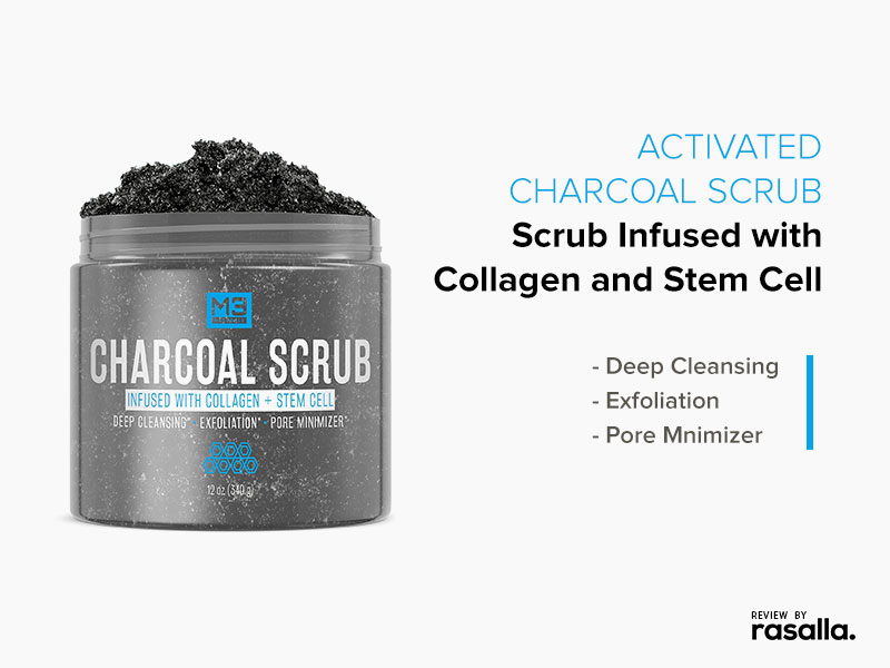 M3 Naturals Activated Charcoal Scrub, Natural Exfoliator For Acne