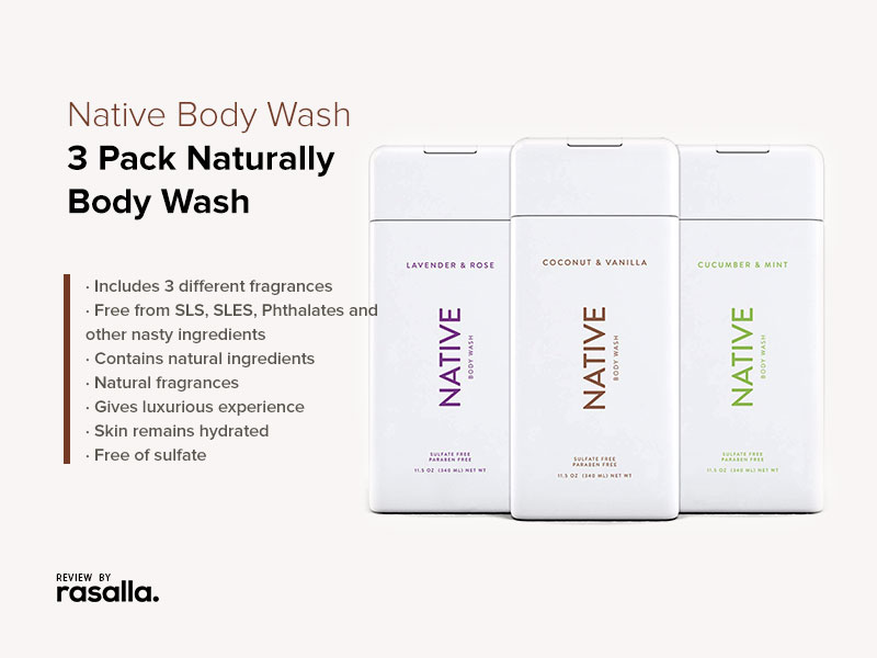 Native Body Wash Reviews - 3 Pack, Naturally Body Wash for Men & Women
