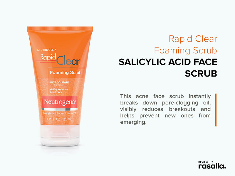 Neutrogena Salicylic Acid Face Scrub, Rapid Clear Foaming Exfoliating Facial Scrub