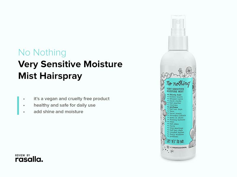 No Nothing Very Sensitive Moisture Mist - Fragrance Free, Vegan, Hypoallergenic Hairspray