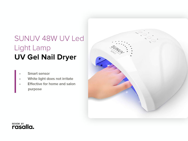 SUNUV 48W UV Led Light Lamp Gel Nail Dryer With Timer, Senor For Gel Nails And Toe Nail - UV Gel Nail Dryer