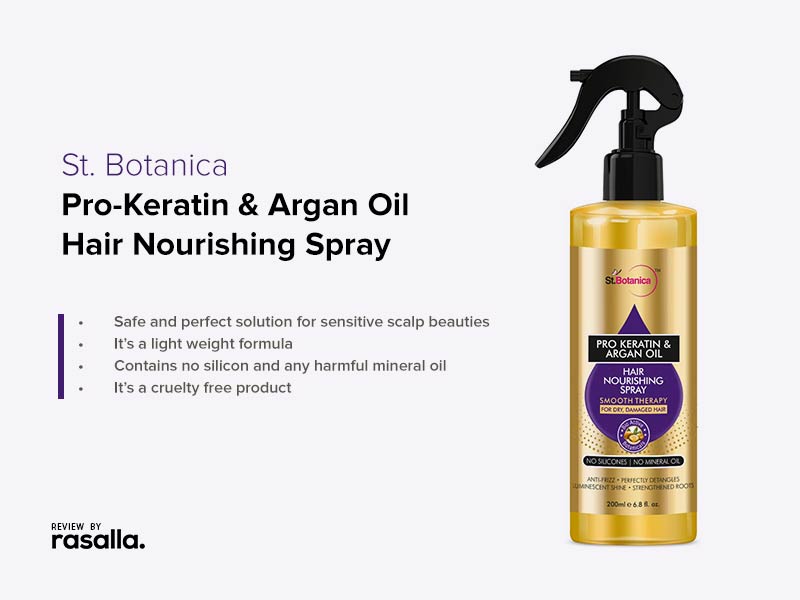 St. Botanica Pro-Keratin &Amp; Argan Oil Hair Nourishing Spray - For Dry, Damaged &Amp; Thin Hair