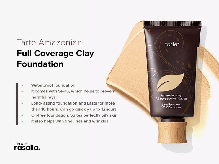 Tarte Amazonian Clay Foundation - Full Coverage Sand-Perfect Foundation, Perfect Oily Skin Foundation