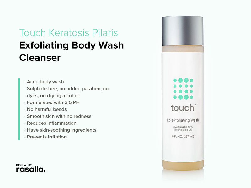 Touch Keratosis Pilaris Exfoliating Body Wash Cleanser - Sulfate-Free Acne Body Wash 